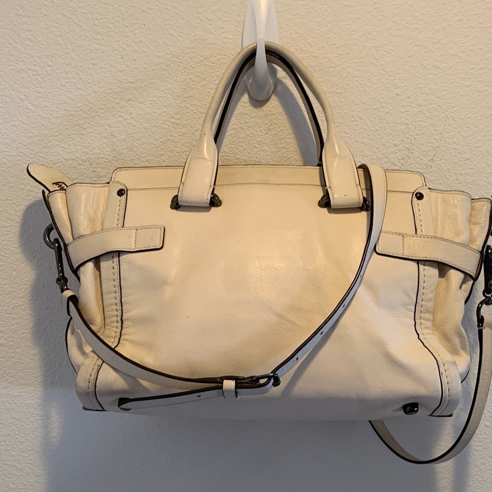 Coach Swagger Cream Leather Carryall Satchel - Picture 4 of 16